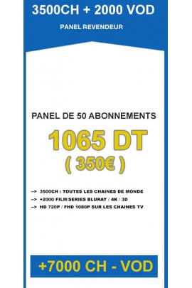 Revendeur IPTV 50 codes - 3500CH + 2000VOD